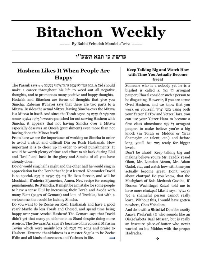 Bitachon Weekly cover